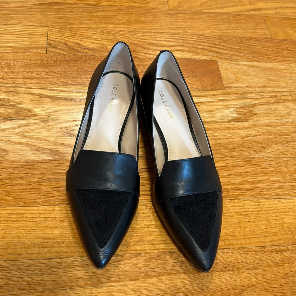 Cole Haan flats, black pointy shoes - like new